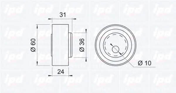 IPD 14-0073 Tensioner pulley, timing belt 140073
