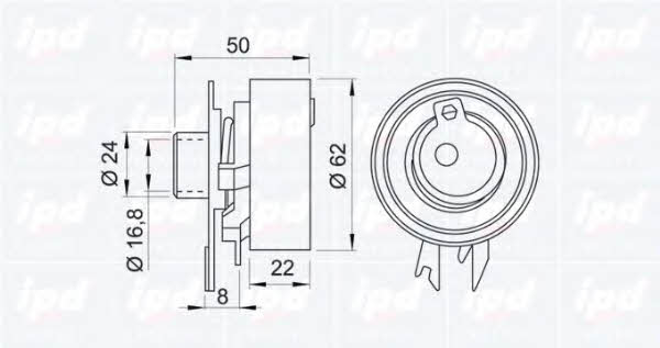 IPD 14-0095 Tensioner pulley, timing belt 140095