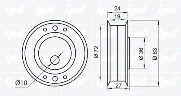 IPD 14-0100 Tensioner pulley, timing belt 140100