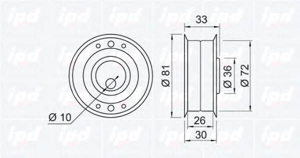 IPD 14-0103 Tensioner pulley, timing belt 140103
