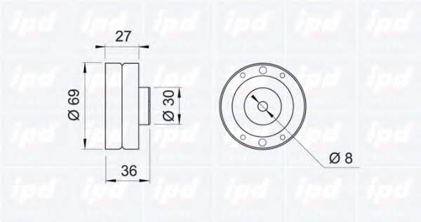 IPD 14-0105 Tensioner pulley, timing belt 140105
