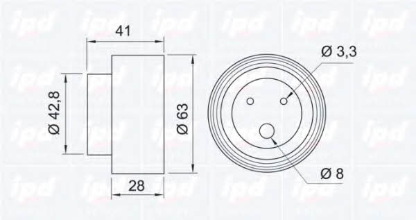 IPD 14-0115 Tensioner pulley, timing belt 140115