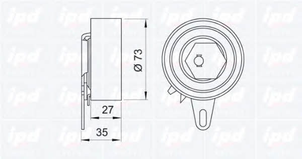 IPD 14-0116 Tensioner pulley, timing belt 140116