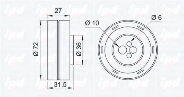 IPD 14-0118 Tensioner pulley, timing belt 140118