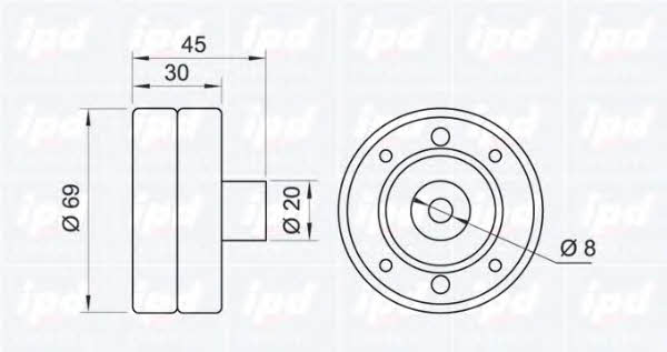 IPD 14-0122 Tensioner pulley, timing belt 140122