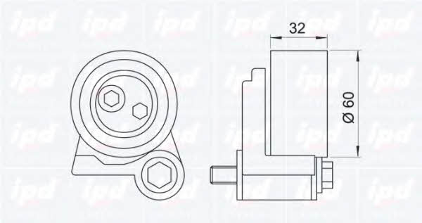 IPD 14-0155 Tensioner pulley, timing belt 140155