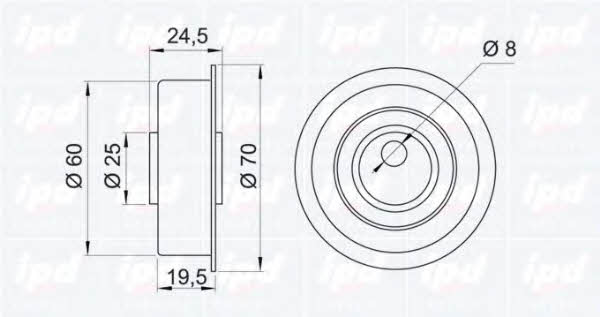 IPD 14-0187 Tensioner pulley, timing belt 140187