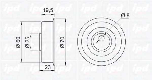 IPD 14-0197 Tensioner pulley, timing belt 140197