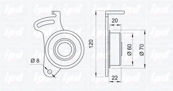 IPD 14-0199 Tensioner pulley, timing belt 140199