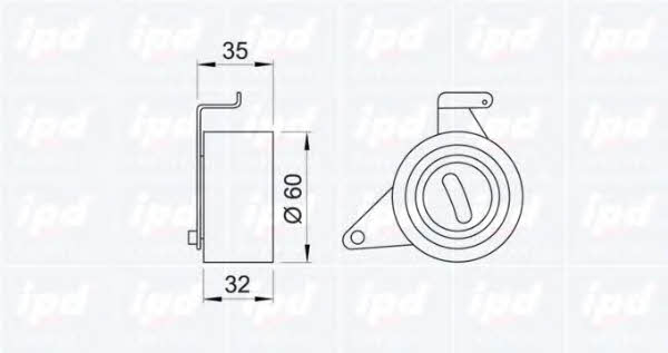 IPD 14-0207 Tensioner pulley, timing belt 140207