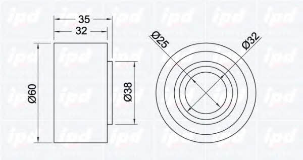 IPD 14-0208 Tensioner pulley, timing belt 140208