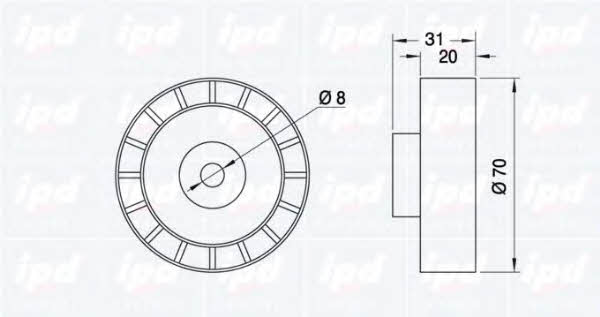 IPD 14-0214 V-ribbed belt tensioner (drive) roller 140214