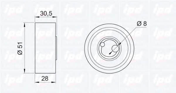 IPD 14-0233 Tensioner pulley, timing belt 140233