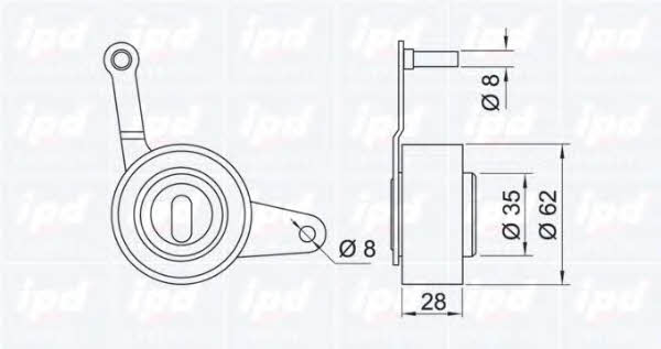 IPD 14-0256 Tensioner pulley, timing belt 140256