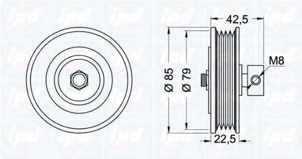 IPD 15-3225 V-ribbed belt tensioner (drive) roller 153225
