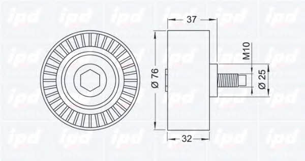 IPD 15-3250 Tensioner pulley, timing belt 153250