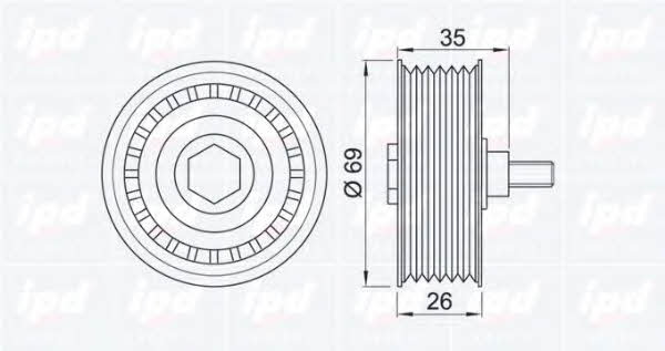 IPD 15-3251 V-ribbed belt tensioner (drive) roller 153251