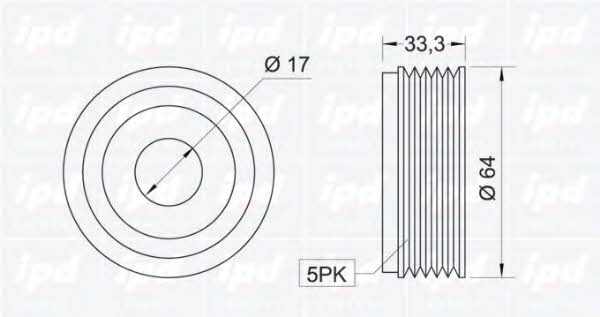 IPD 15-3282 Freewheel clutch, alternator 153282