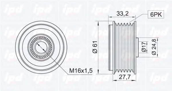 IPD 15-3288 Freewheel clutch, alternator 153288