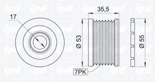 IPD 15-3296 Freewheel clutch, alternator 153296
