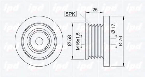 IPD 15-3312 Freewheel clutch, alternator 153312