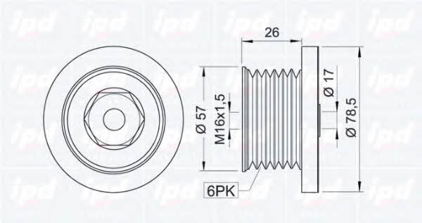 IPD 15-3313 Freewheel clutch, alternator 153313