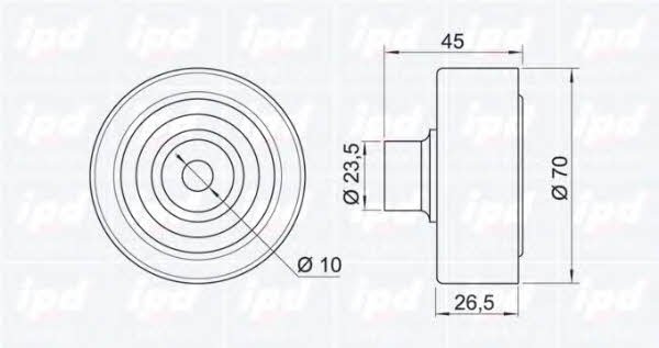 IPD 15-3316 V-ribbed belt tensioner (drive) roller 153316
