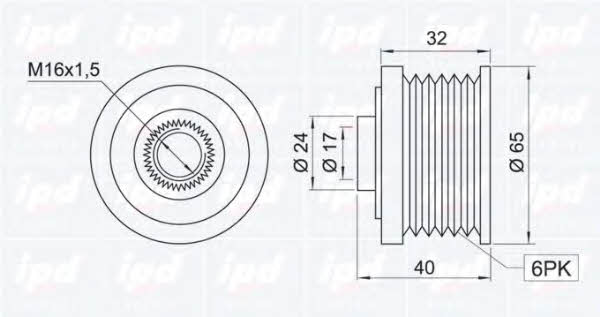IPD 15-3334 Freewheel clutch, alternator 153334
