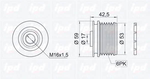 IPD 15-3357 Freewheel clutch, alternator 153357