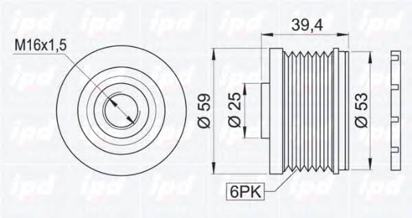 IPD 15-3370 Freewheel clutch, alternator 153370