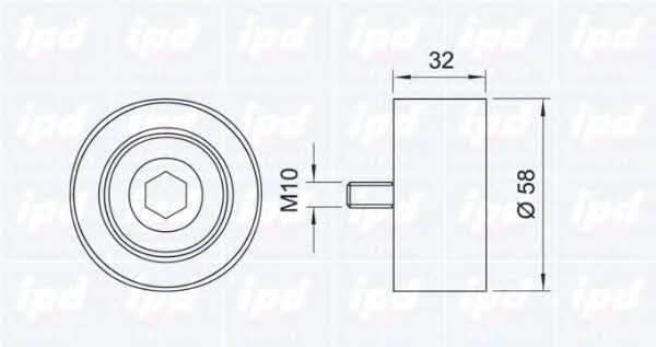 IPD 15-3379 Tensioner pulley, timing belt 153379