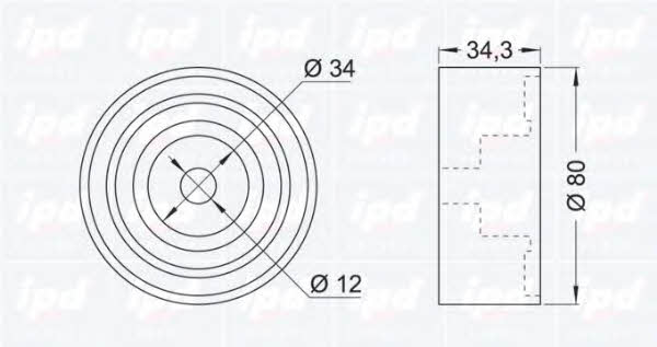 IPD 15-3423 Tensioner pulley, timing belt 153423