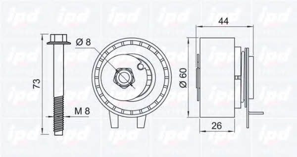 IPD 15-3446 Tensioner pulley, timing belt 153446