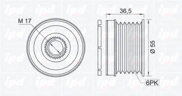 IPD 15-3447 Freewheel clutch, alternator 153447