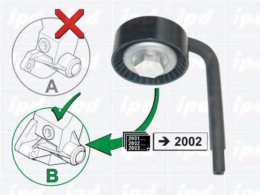 IPD 15-3458 V-ribbed belt tensioner (drive) roller 153458