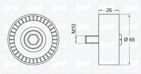 IPD 15-3462 V-ribbed belt tensioner (drive) roller 153462