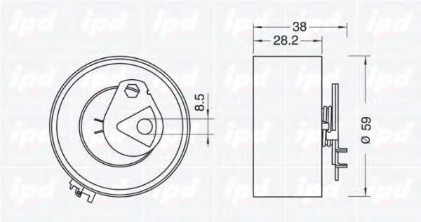 IPD 14-0279 Tensioner pulley, timing belt 140279