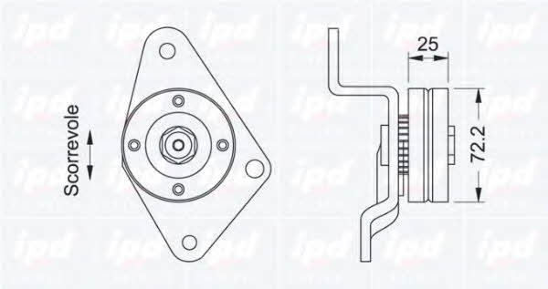 IPD 14-0291 V-ribbed belt tensioner (drive) roller 140291