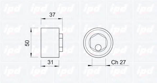 IPD 14-0304 Tensioner pulley, timing belt 140304
