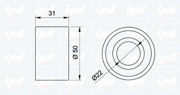 IPD 14-0305 Tensioner pulley, timing belt 140305