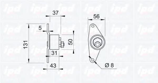 IPD 14-0307 Tensioner pulley, timing belt 140307