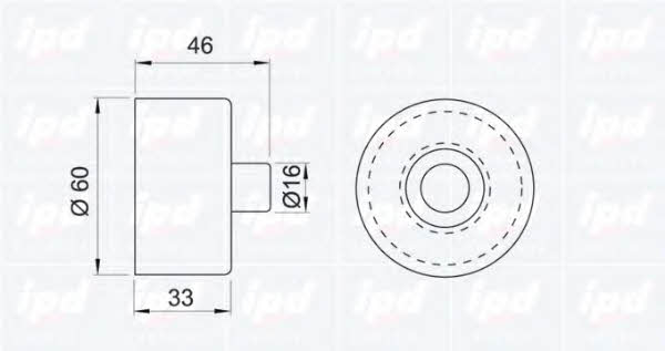 IPD 14-0308 Tensioner pulley, timing belt 140308