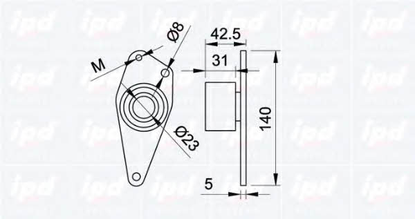 IPD 14-0312 Tensioner pulley, timing belt 140312
