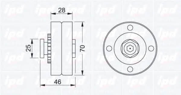 IPD 14-0318 V-ribbed belt tensioner (drive) roller 140318