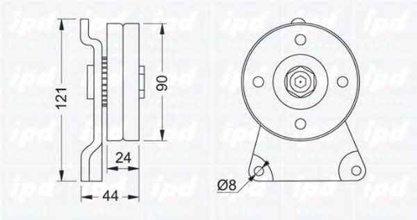 IPD 14-0319 V-ribbed belt tensioner (drive) roller 140319