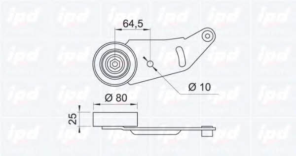 IPD 14-0330 V-ribbed belt tensioner (drive) roller 140330
