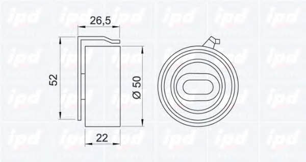 IPD 14-0350 Tensioner pulley, timing belt 140350