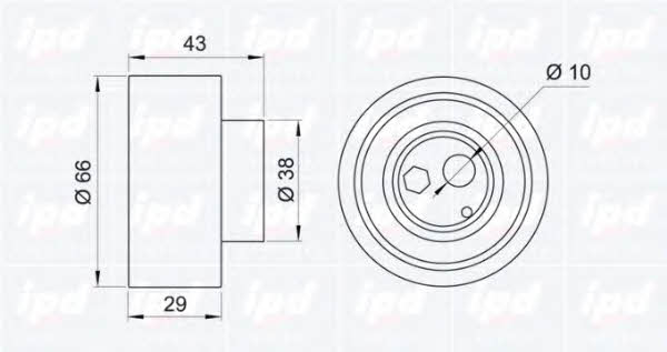 IPD 14-0354 Tensioner pulley, timing belt 140354