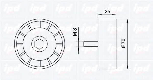 IPD 14-0364 V-ribbed belt tensioner (drive) roller 140364