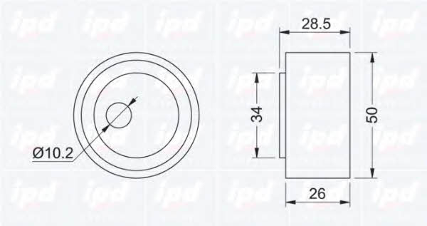 IPD 14-0366 V-ribbed belt tensioner (drive) roller 140366